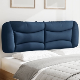 Cabecero de cama acolchado tela azul 160 cm