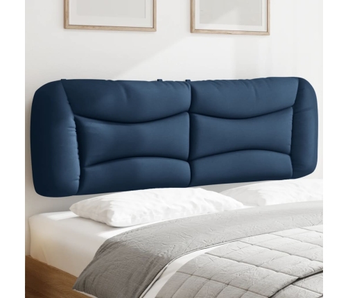 Cabecero de cama acolchado tela azul 160 cm