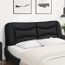 Cabecero de cama acolchado cuero sintético negro 160 cm