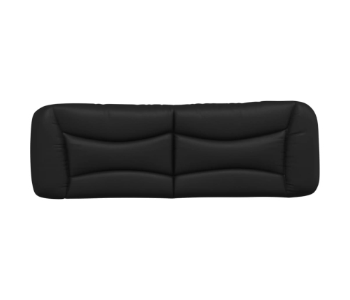 Cabecero de cama acolchado cuero sintético negro 160 cm