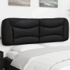 vidaXL Cabecero de cama acolchado cuero sintético negro 160 cm