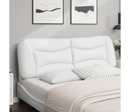 Cabecero de cama acolchado cuero sintético blanco 160 cm