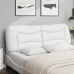 Cabecero de cama acolchado cuero sintético blanco 160 cm