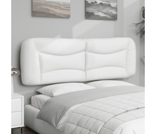 Cabecero de cama acolchado cuero sintético blanco 160 cm