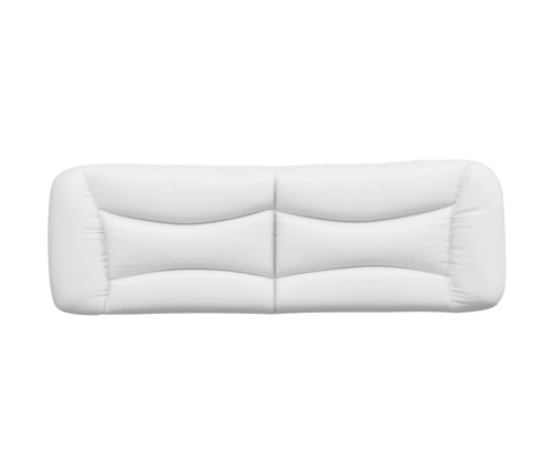 Cabecero de cama acolchado cuero sintético blanco 160 cm