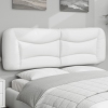 Cabecero de cama acolchado cuero sintético blanco 160 cm