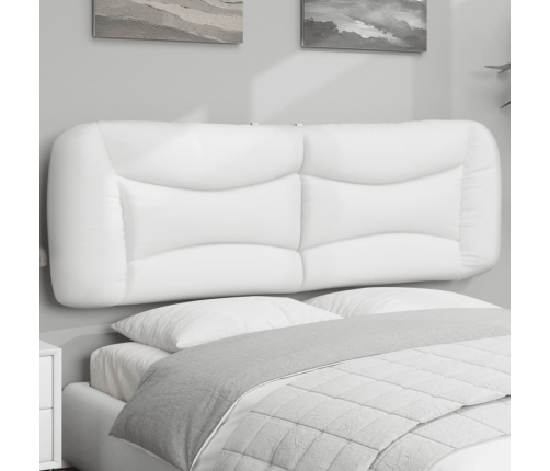 Cabecero de cama acolchado cuero sintético blanco 160 cm