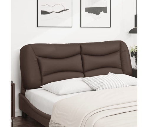 vidaXL Cabecero de cama acolchado cuero sintético marrón 160 cm