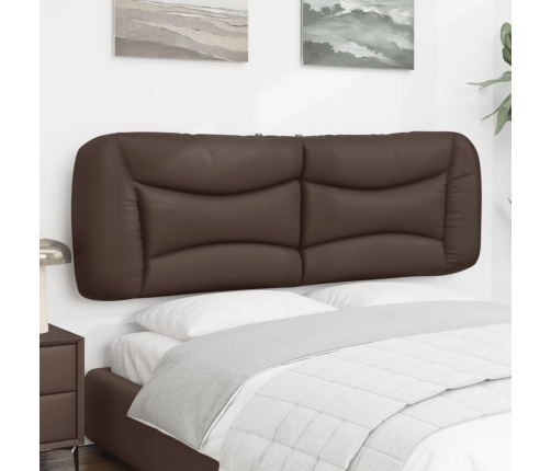 vidaXL Cabecero de cama acolchado cuero sintético marrón 160 cm