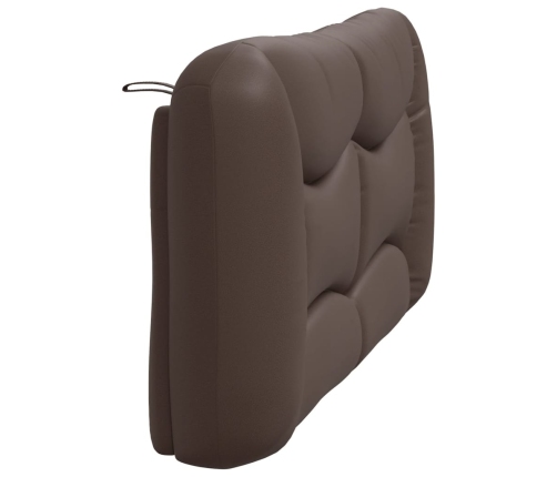 vidaXL Cabecero de cama acolchado cuero sintético marrón 160 cm