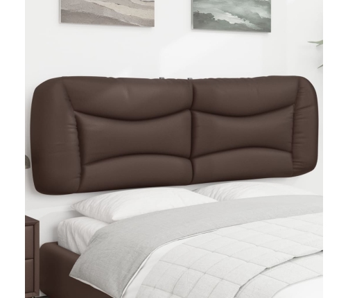 vidaXL Cabecero de cama acolchado cuero sintético marrón 160 cm