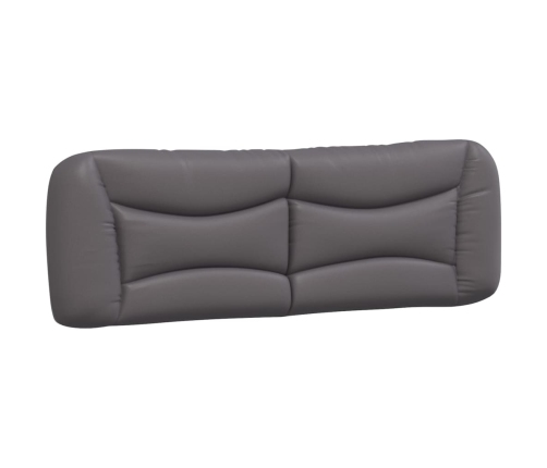 Cabecero de cama acolchado cuero sintético gris 160 cm