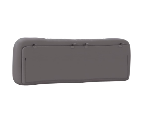 Cabecero de cama acolchado cuero sintético gris 160 cm