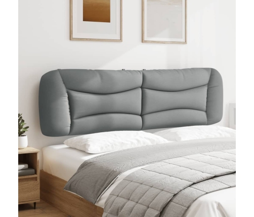 Cabecero de cama acolchado tela gris claro 180 cm