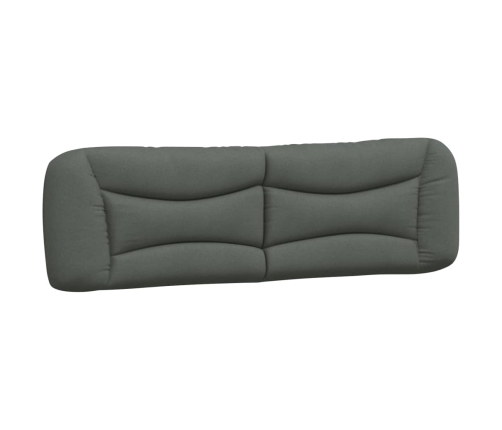 Cabecero de cama acolchado tela gris oscuro 180 cm