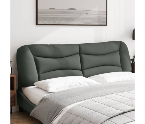 Cabecero de cama acolchado tela gris oscuro 180 cm