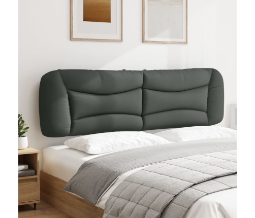 Cabecero de cama acolchado tela gris oscuro 180 cm