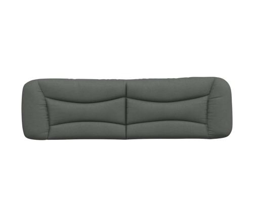 Cabecero de cama acolchado tela gris oscuro 180 cm