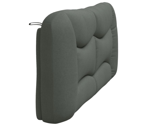 Cabecero de cama acolchado tela gris oscuro 180 cm