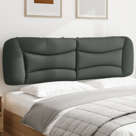 Cabecero de cama acolchado tela gris oscuro 180 cm