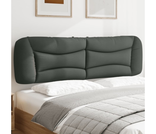 Cabecero de cama acolchado tela gris oscuro 180 cm