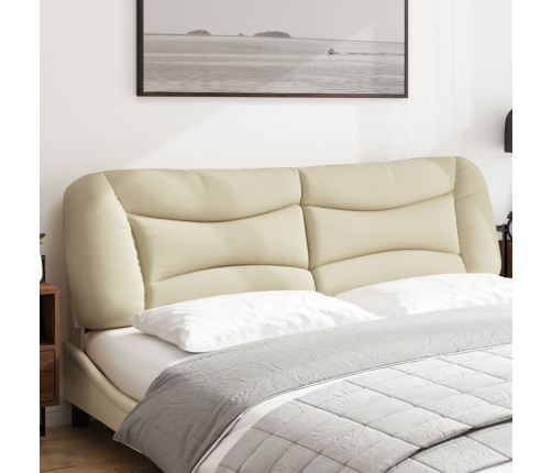 vidaXL Cabecero de cama acolchado tela crema 180 cm