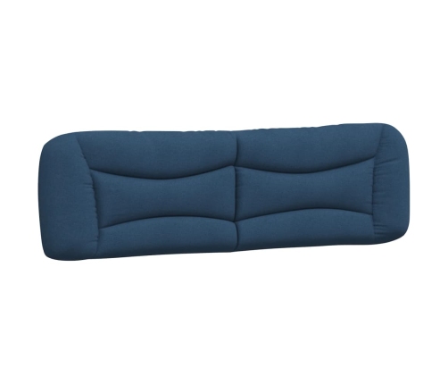 Cabecero de cama acolchado tela azul 180 cm