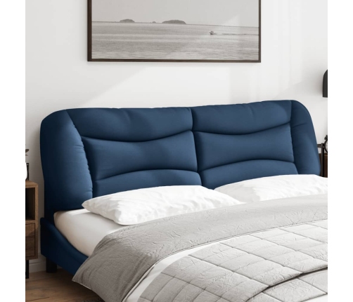 Cabecero de cama acolchado tela azul 180 cm