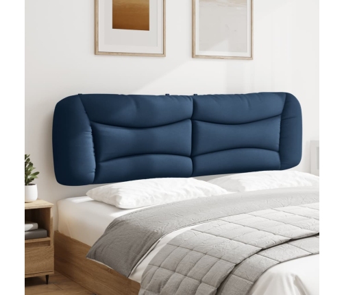 Cabecero de cama acolchado tela azul 180 cm