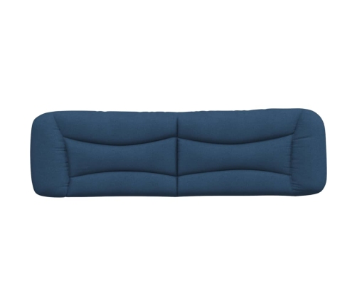 Cabecero de cama acolchado tela azul 180 cm