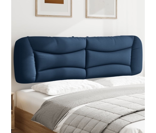 Cabecero de cama acolchado tela azul 180 cm