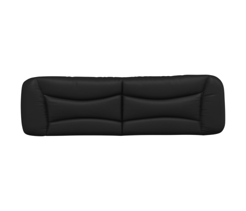 Cabecero de cama acolchado cuero sintético negro 180 cm