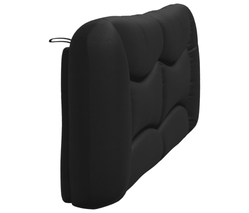 Cabecero de cama acolchado cuero sintético negro 180 cm