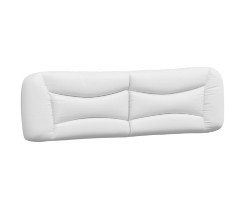 Cabecero de cama acolchado cuero sintético blanco 180 cm