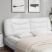 Cabecero de cama acolchado cuero sintético blanco 180 cm