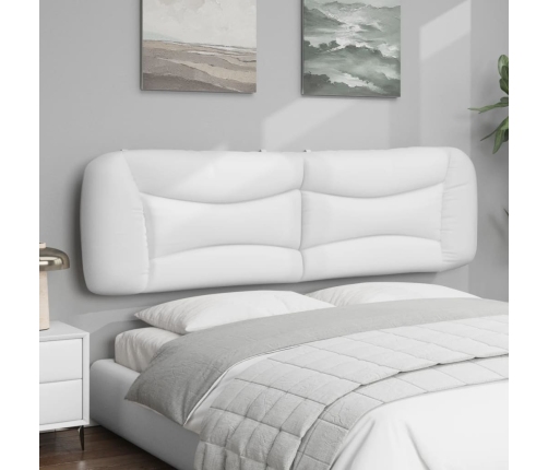 Cabecero de cama acolchado cuero sintético blanco 180 cm