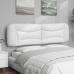 Cabecero de cama acolchado cuero sintético blanco 180 cm