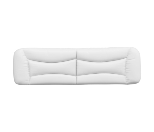 Cabecero de cama acolchado cuero sintético blanco 180 cm