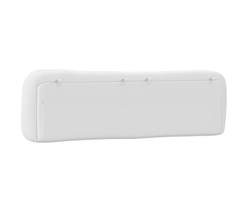 Cabecero de cama acolchado cuero sintético blanco 180 cm