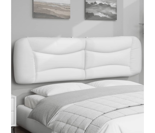 Cabecero de cama acolchado cuero sintético blanco 180 cm