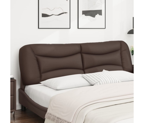 Cabecero de cama acolchado cuero sintético marrón 180 cm