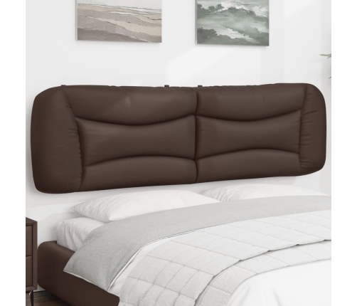 Cabecero de cama acolchado cuero sintético marrón 180 cm