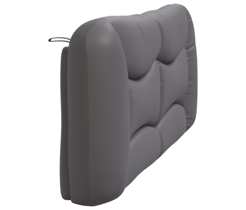 Cabecero de cama acolchado cuero sintético gris 180 cm