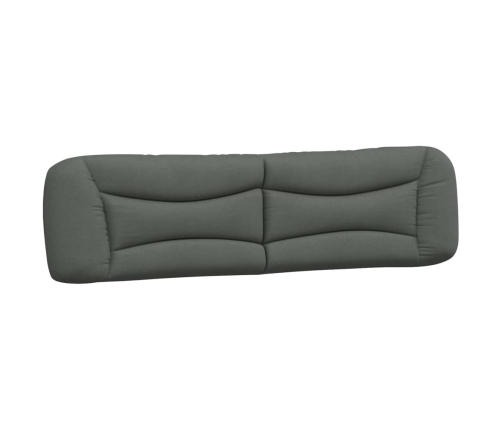 Cabecero de cama acolchado tela gris oscuro 200 cm