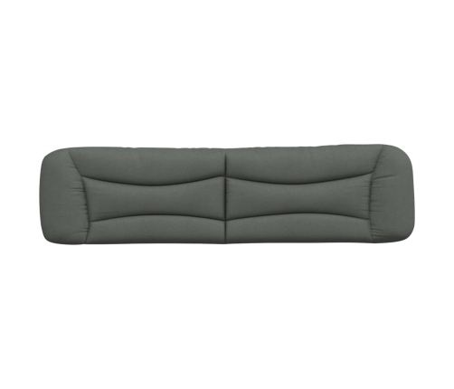 Cabecero de cama acolchado tela gris oscuro 200 cm