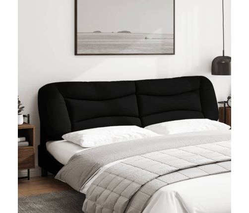 vidaXL Cabecero de cama acolchado tela negro 200 cm