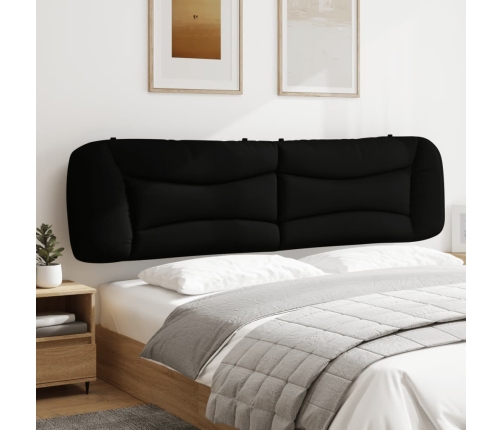 vidaXL Cabecero de cama acolchado tela negro 200 cm