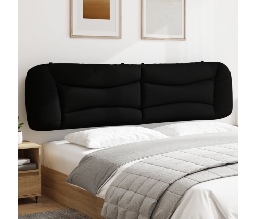 vidaXL Cabecero de cama acolchado tela negro 200 cm