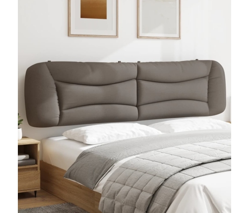 Cabecero de cama acolchado tela gris taupe 200 cm