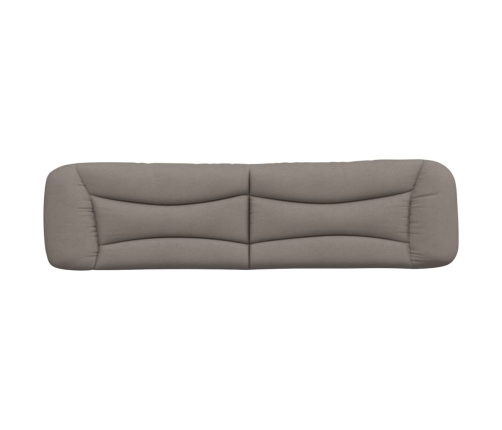 Cabecero de cama acolchado tela gris taupe 200 cm